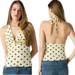 Top Amarillo lunares