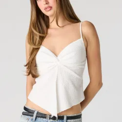 Top blanco abierto alante