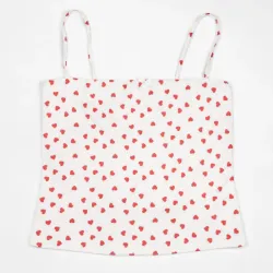 Top blanco estampado corazones