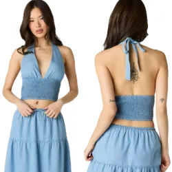 Top denim claro