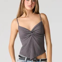 Top gris abierto alante