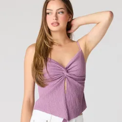 Top morado abierto alante