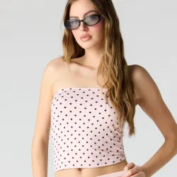 Top rosa lunares