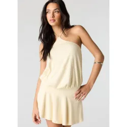 Vestido amarillo corto bombache