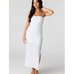 Vestido blanco de encaje largo