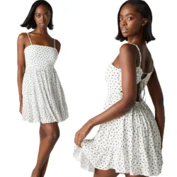 Vestido blanco estampado espalda afuera