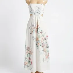Vestido blanco largo estampado