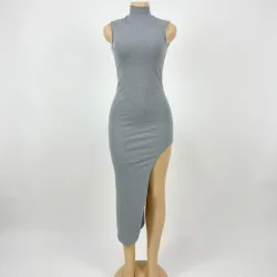 Vestido gris desmangado