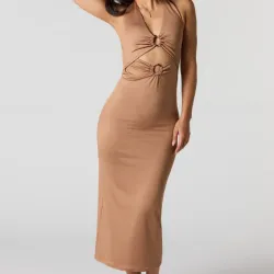 Vestido marron largo elegante