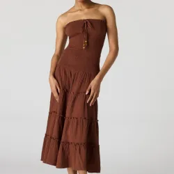Vestido marrón largo