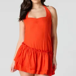 Vestido naranja corto