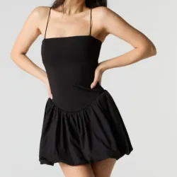 Vestido negro bombache