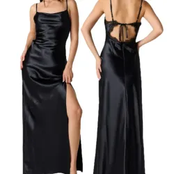 Vestido negro sateen