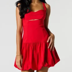 Vestido rojo bombache