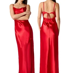 Vestido rojo sateen