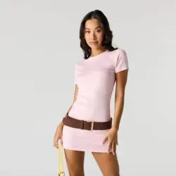 Vestido rosa básico tipo pulover
