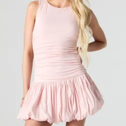 Vestido rosa bombache 