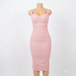 Vestido rosa claro midi