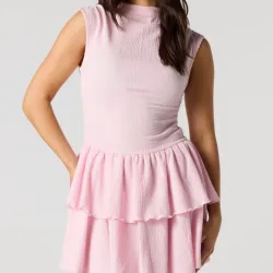 Vestido rosa de cuello