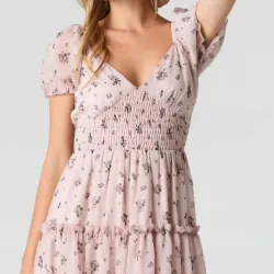 Vestido rosa estampado