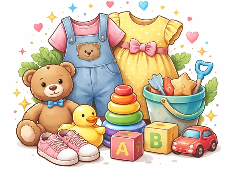 Accesorios, ropa infantil y juguetes 