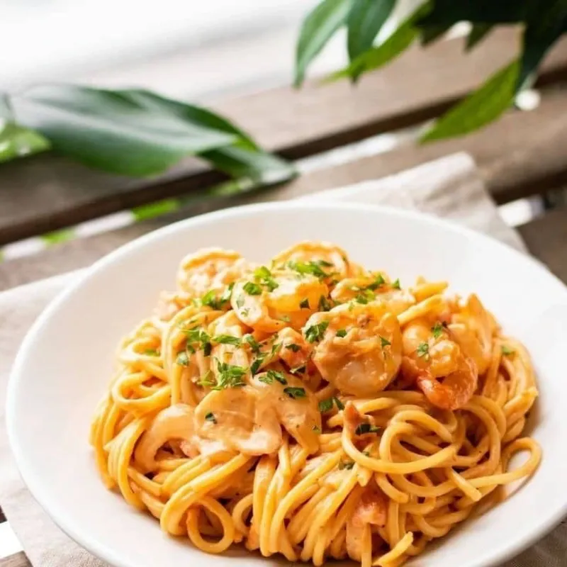 Spaghetti de camarones