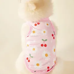 Camiseta color rosa pastel de Flores y Cerezas