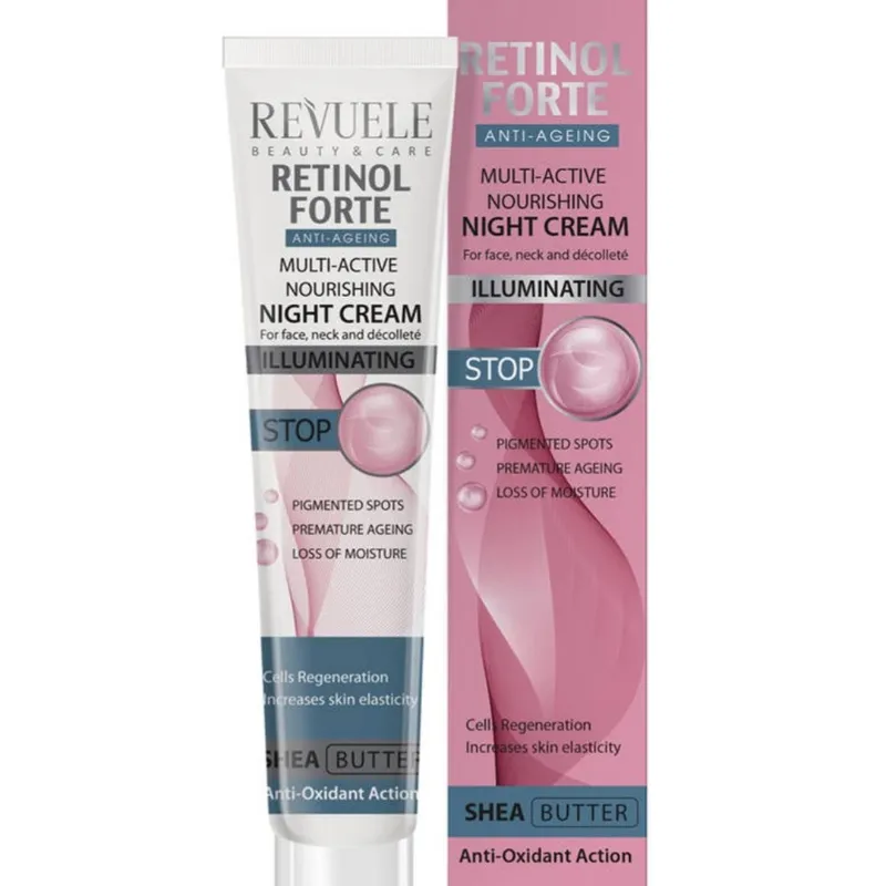 Crema de noche nutritiva y multi-activa antiedad