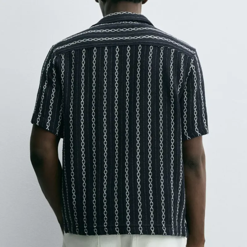 Camisa Jacquard Marino