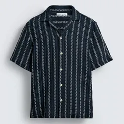 Camisa Jacquard Marino