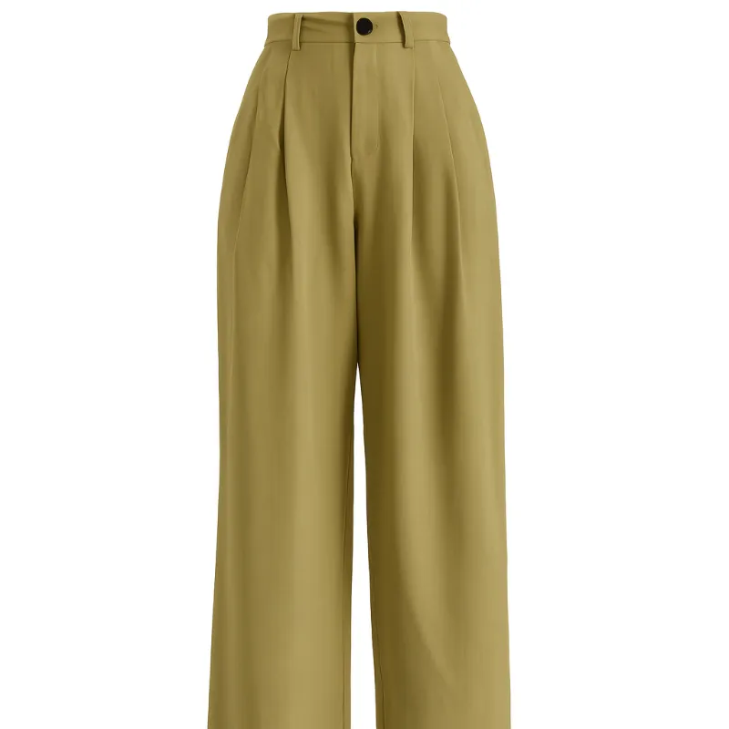 Pantalón recto plisado 