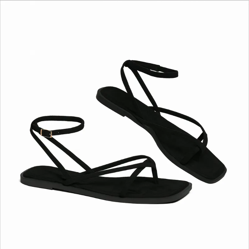 Sandalias planas negra