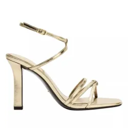 Sandalias Tacón Efecto Metalizado