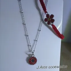 Conjunto de flores rojo