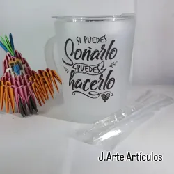 Jarra de vidrio nevado 