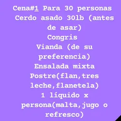 Cena #2 Para 30 Personas 