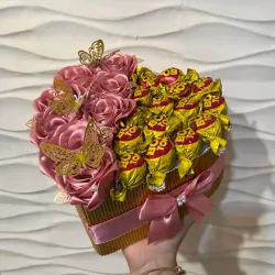 Corazón con Bombones Color Rosa Vieja  💗