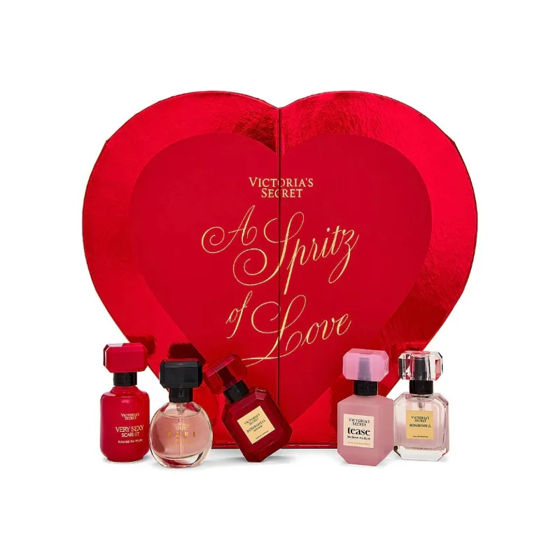 5-Piece Fragrance Discovery Gift Set including Tease Sugar Fleur and Heart-Shaped Box