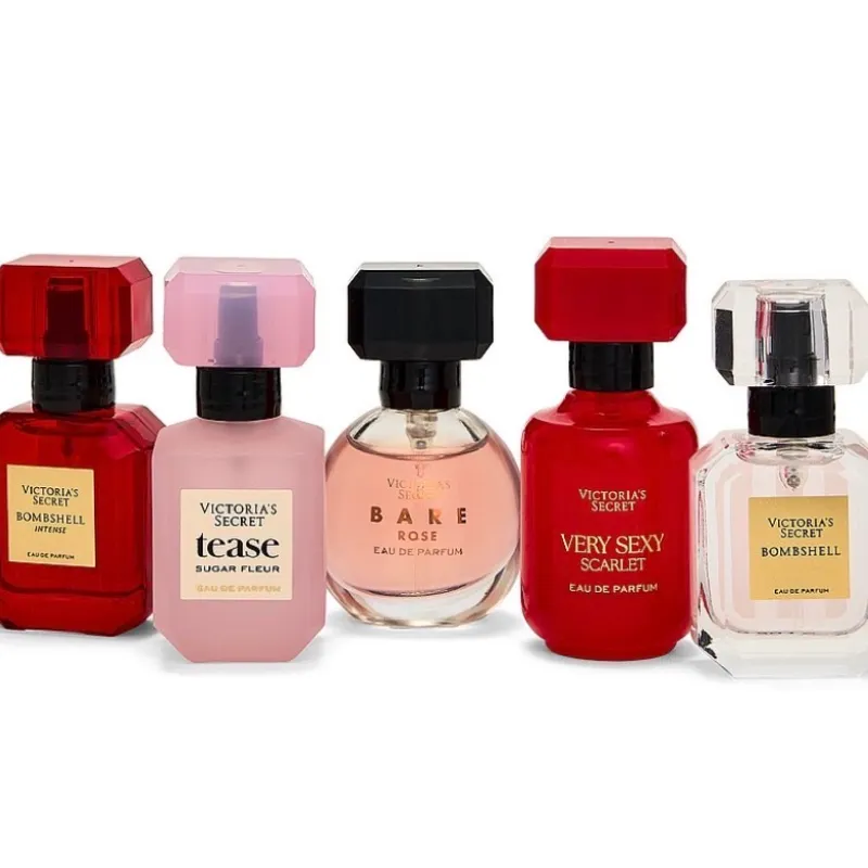5-Piece Fragrance Discovery Gift Set including Tease Sugar Fleur and Heart-Shaped Box