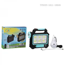 Linterna recargable con bombillo y panel solar 