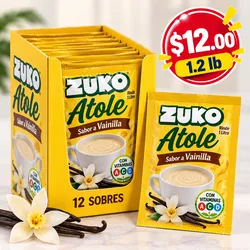 Atole Caja de 12 unidades Vainilla Zuko 1.2 lb