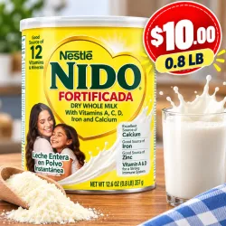 Leche en Polvo Fortificada Nestle Nido  0.8 lb