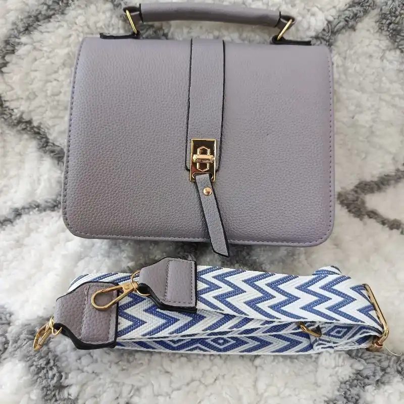 Cartera morada gris 10 USD 