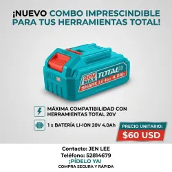 Combo de Batería Li-ion 20V 4.0Ah