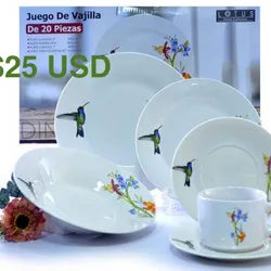 Juego de Vajillas $25 USD 