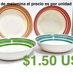 Platos de melamina hondo 1.5 USD 
