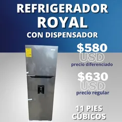 REFRIGERADOR ROYAL CON DISPENSADOR