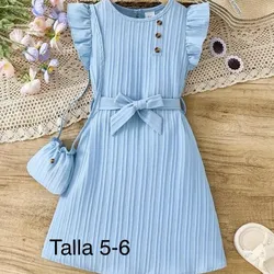Vestido azul con carterita