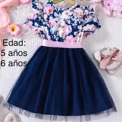Vestido, azul floral