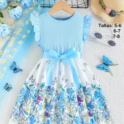 Vestido, azul floral